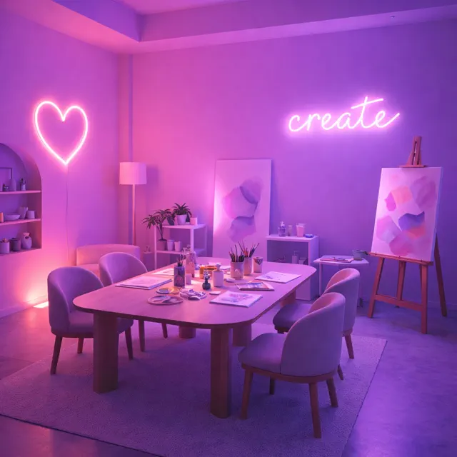 Bright studio interior